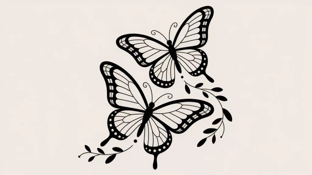 two butterfly tattoos